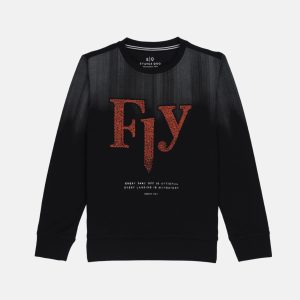 Boys Solid Round Neck Sweatshirt