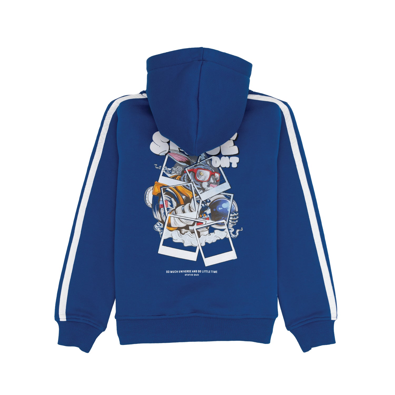Boys Front & Back Printed Hooded Sweatshirt