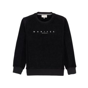 Status Quo Boys Structured Chest Typography Print Round Neck Fleece Full Sleeve Sweatshirt