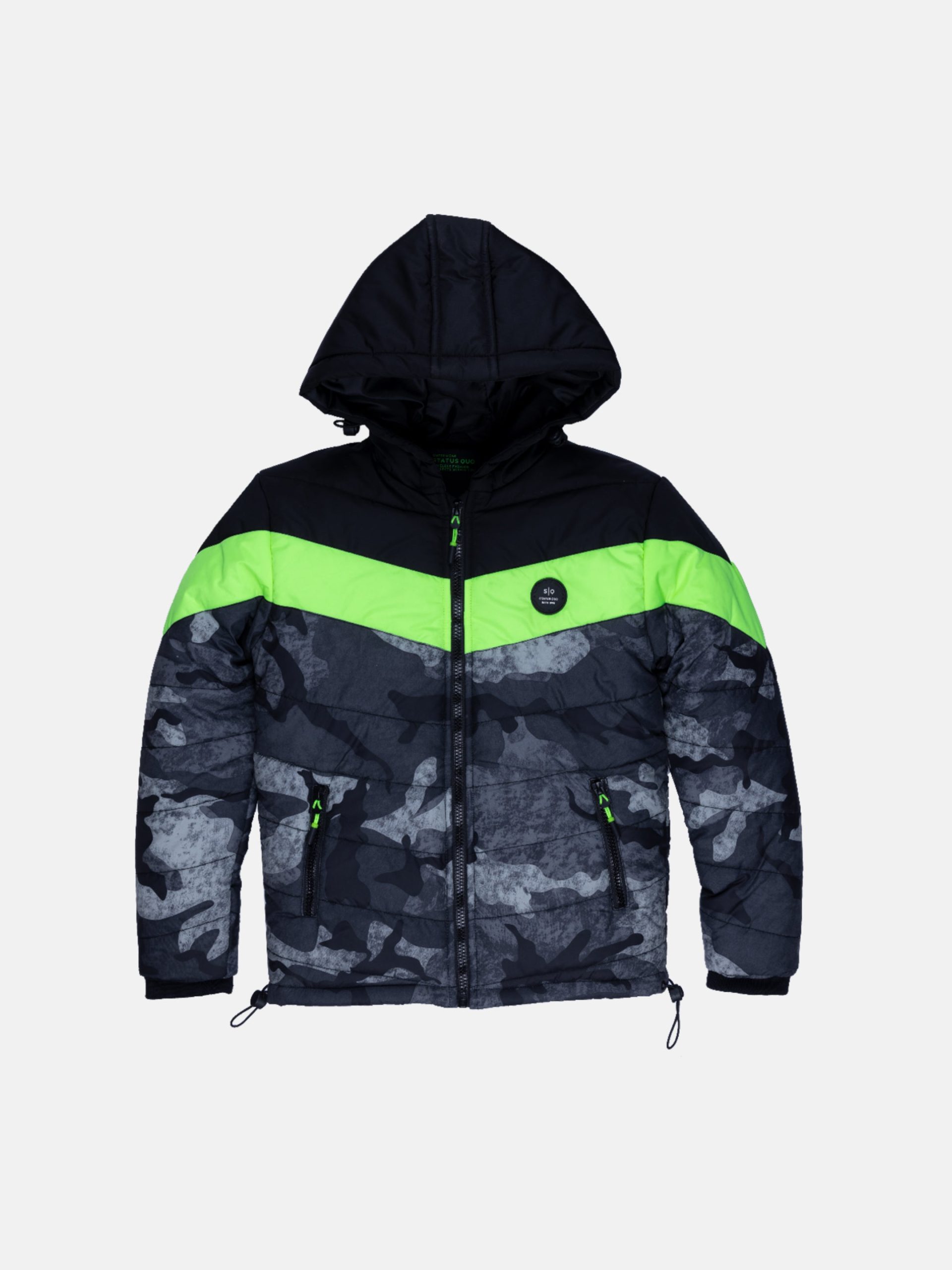 Status Quo Boys Quilted Hooded Jacket