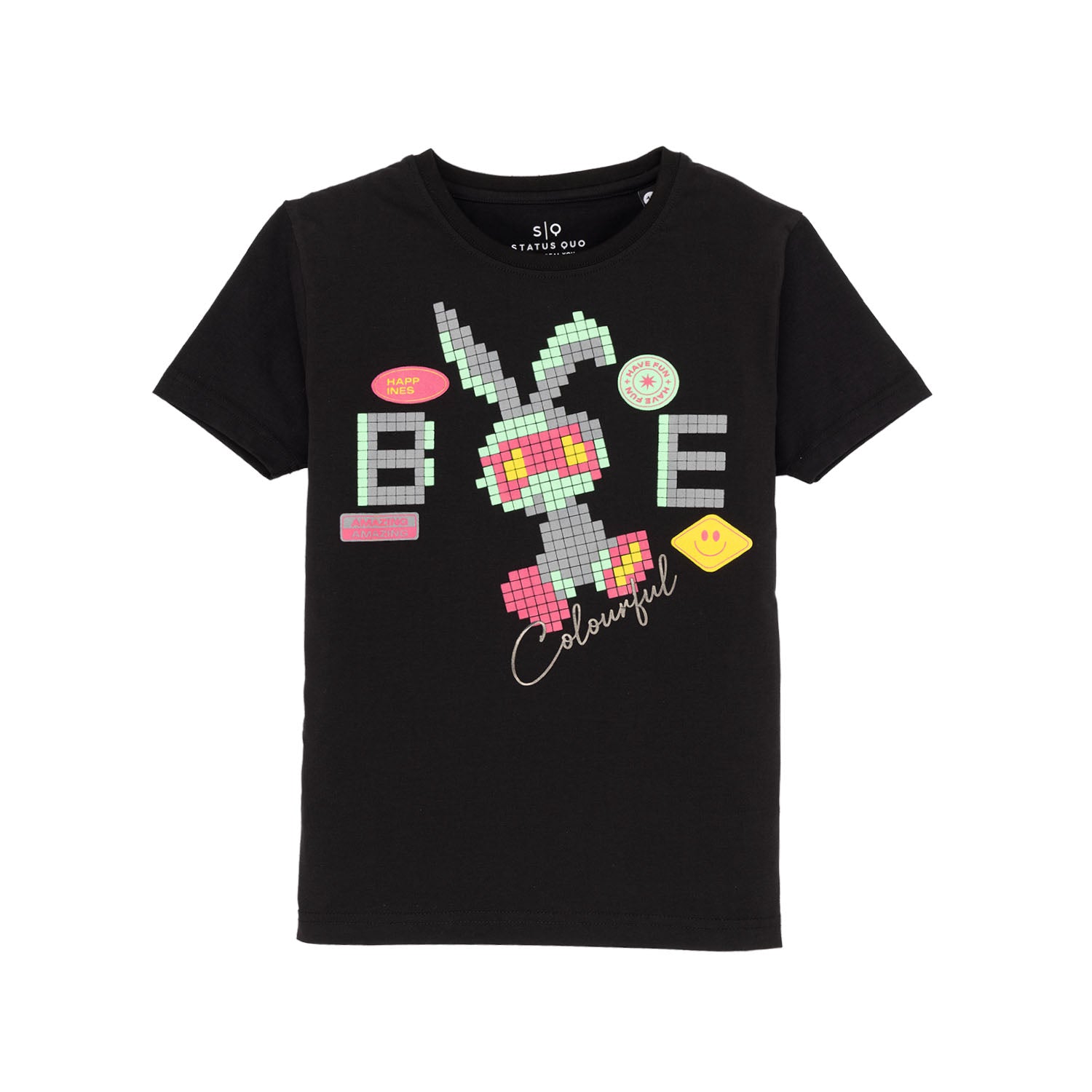 Status Quo Boys Printed Round Neck T-Shirt