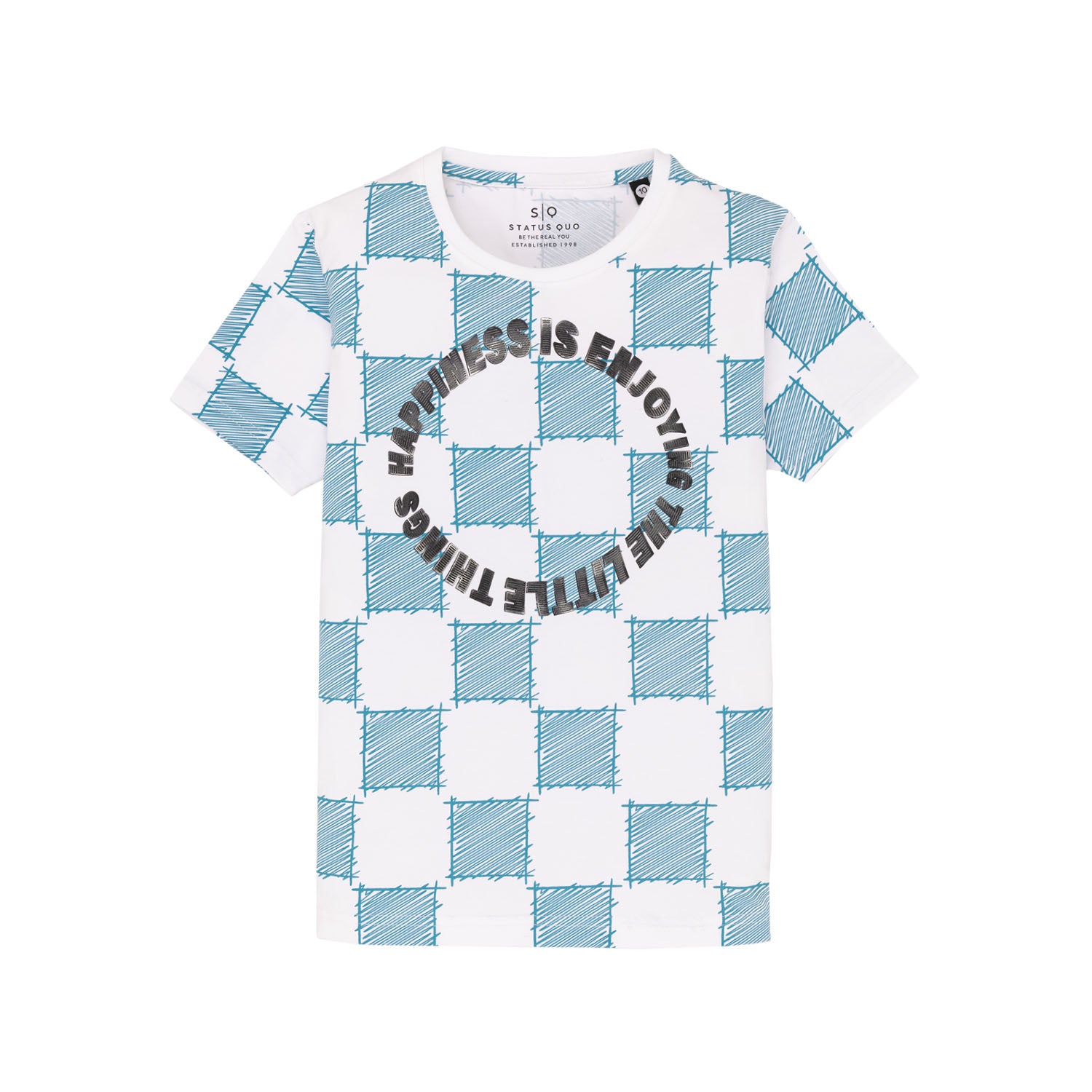 Status Quo Kids All Over Printed Round Neck T-Shirt