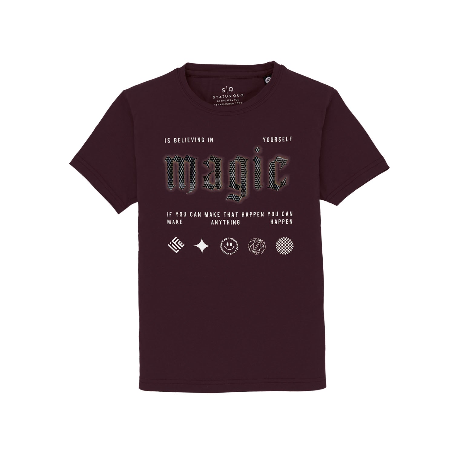 Status Quo Kids Printed Round Neck T-Shirt