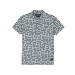 Status Quo Boys Geometric Print Henley Neck Half Sleeves Regular Fit Tshirt
