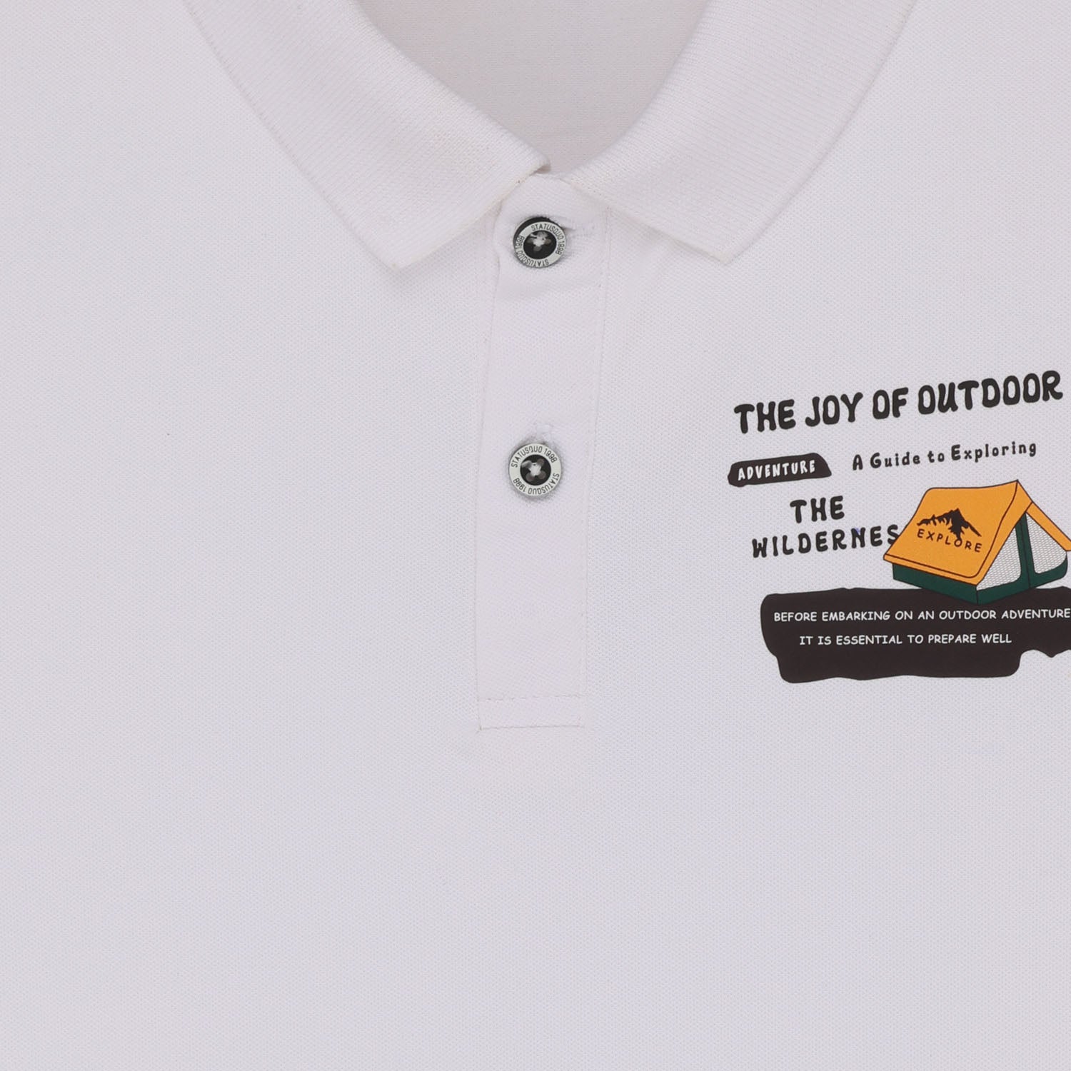 Status Quo Boys Typography Printed Polo Collar Half Sleeves Regular Fit Tshirt