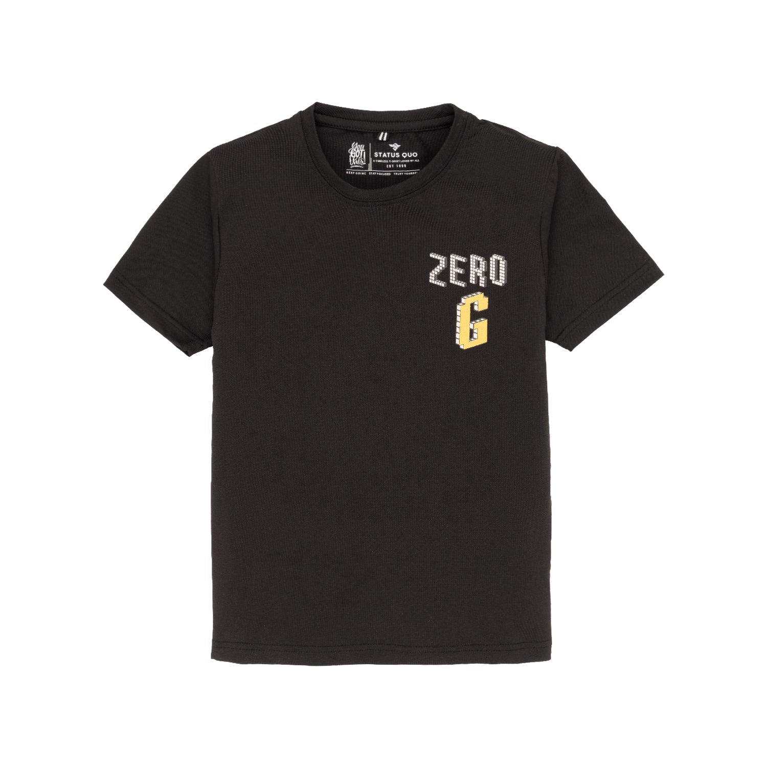 Status Quo Boy'S Space-Themed Printed T-Shirt With Round Neck