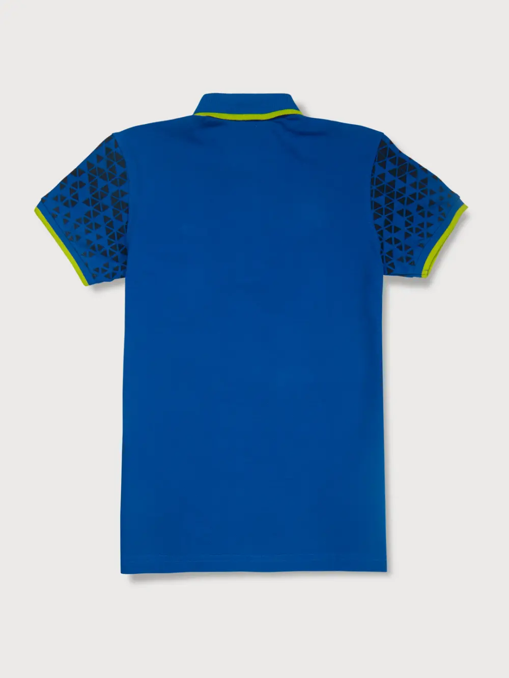 Palm Tree Boys Blue Geometric Print Cotton Polo T-Shirt Half Sleeves