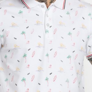 Status Quo Mens All Over Printed Polo Collar T-Shirt