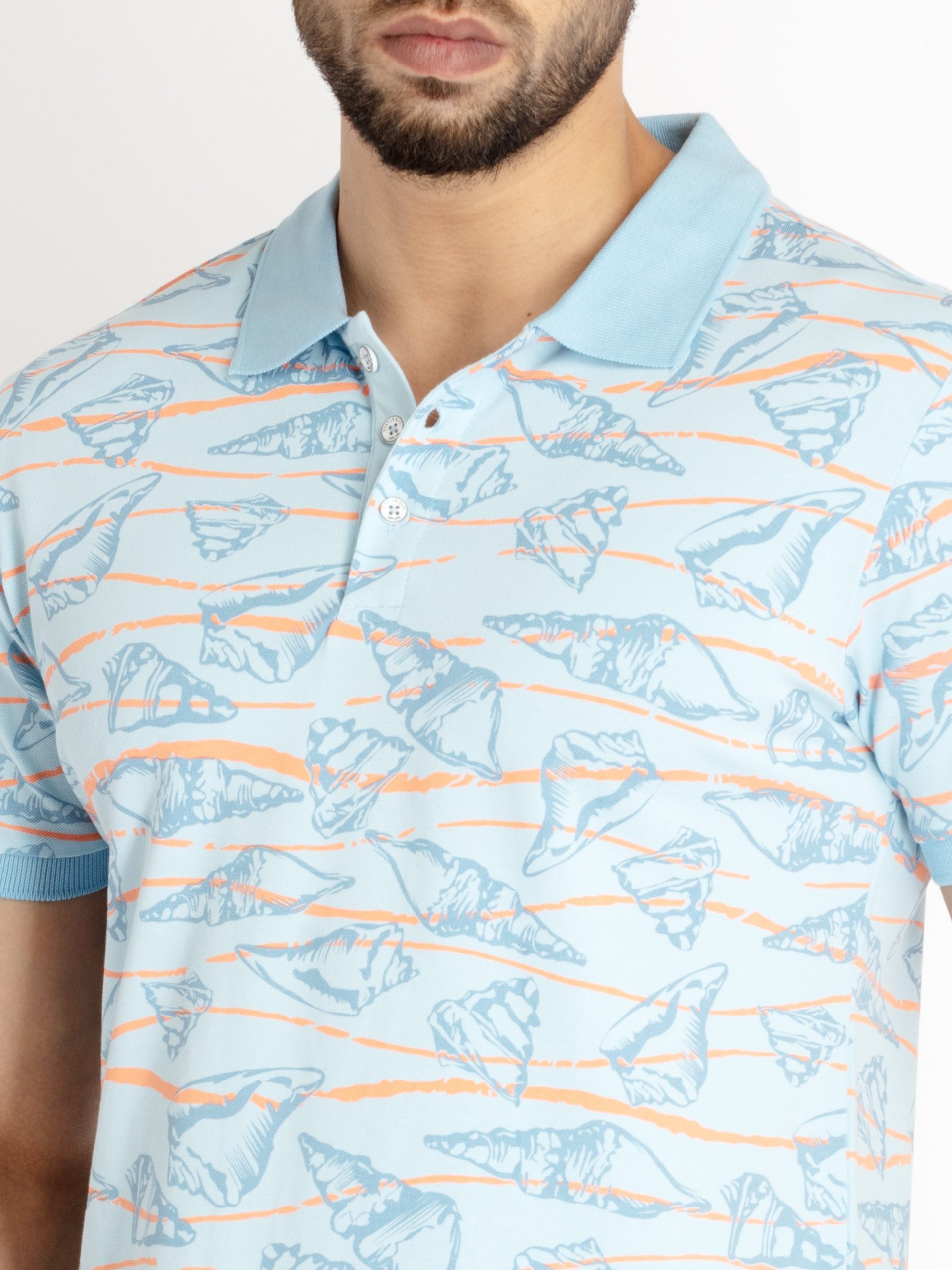 Status Quo Mens All Over Printed Polo Collar T-Shirt