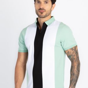 Mens Colourblock Polo T-Shirt