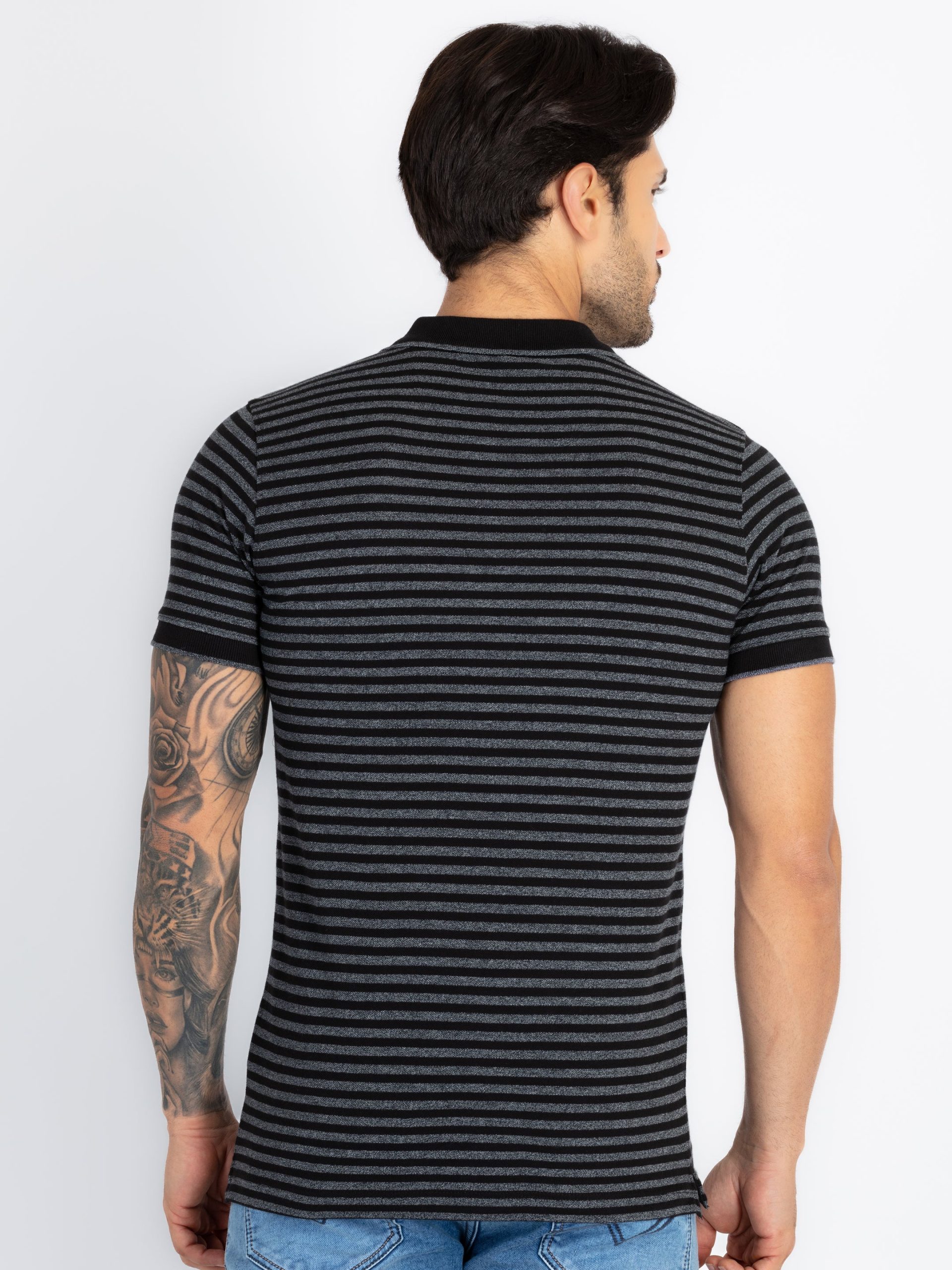 Status Quo Mens Striped Polo T-Shirt