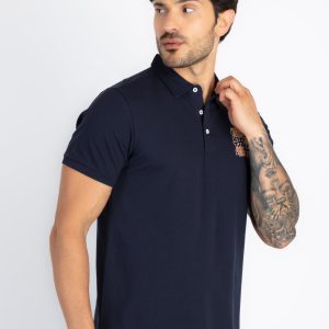 Status Quo Men'S Slim Fit Polo With Tipping Collar