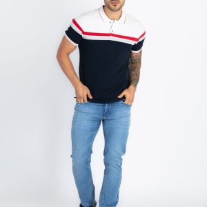 Status Quo Status Quo Chest Striped Regular Fit Polo Tshirt