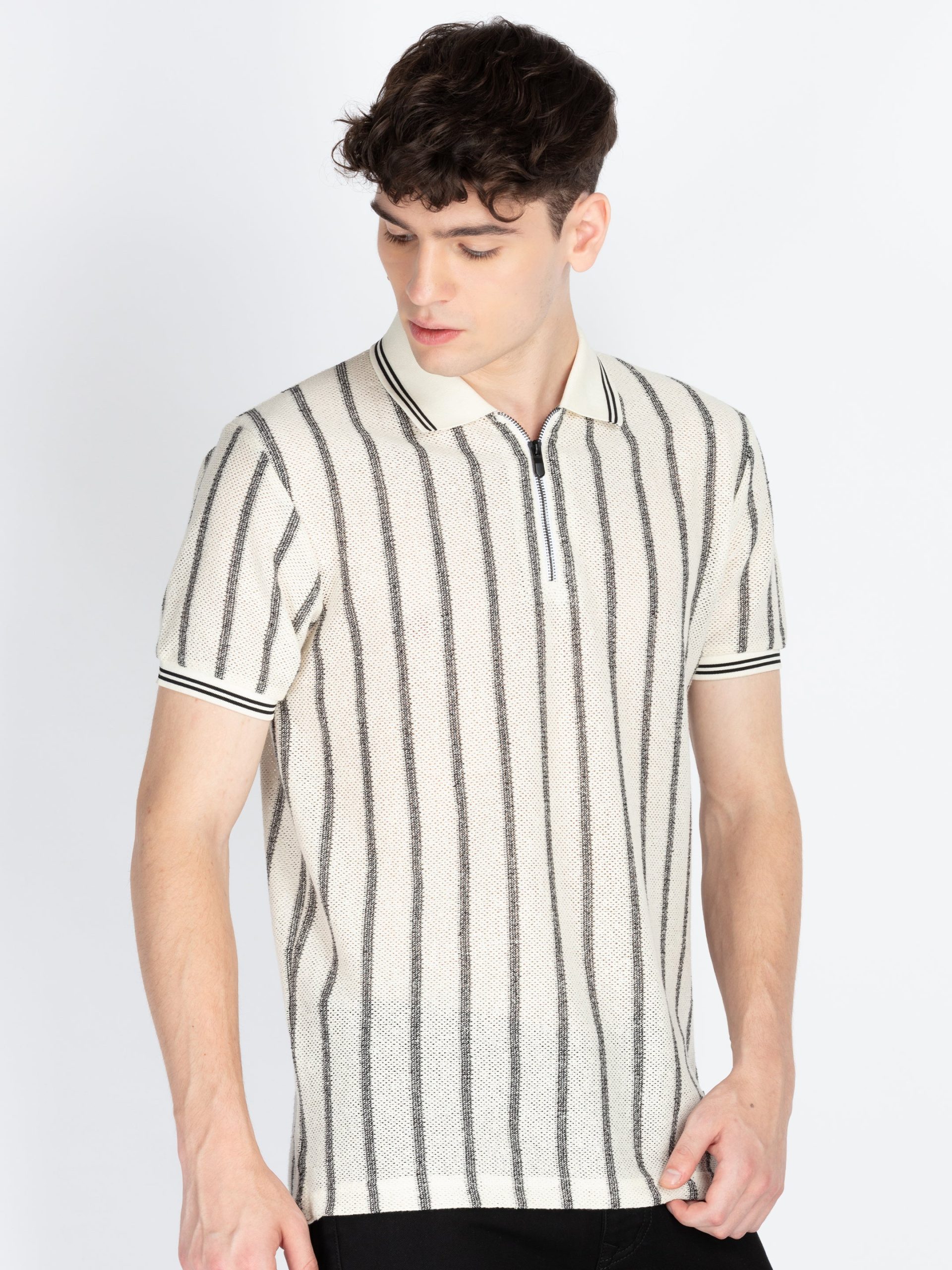 Mens Striped Polo T-Shirt