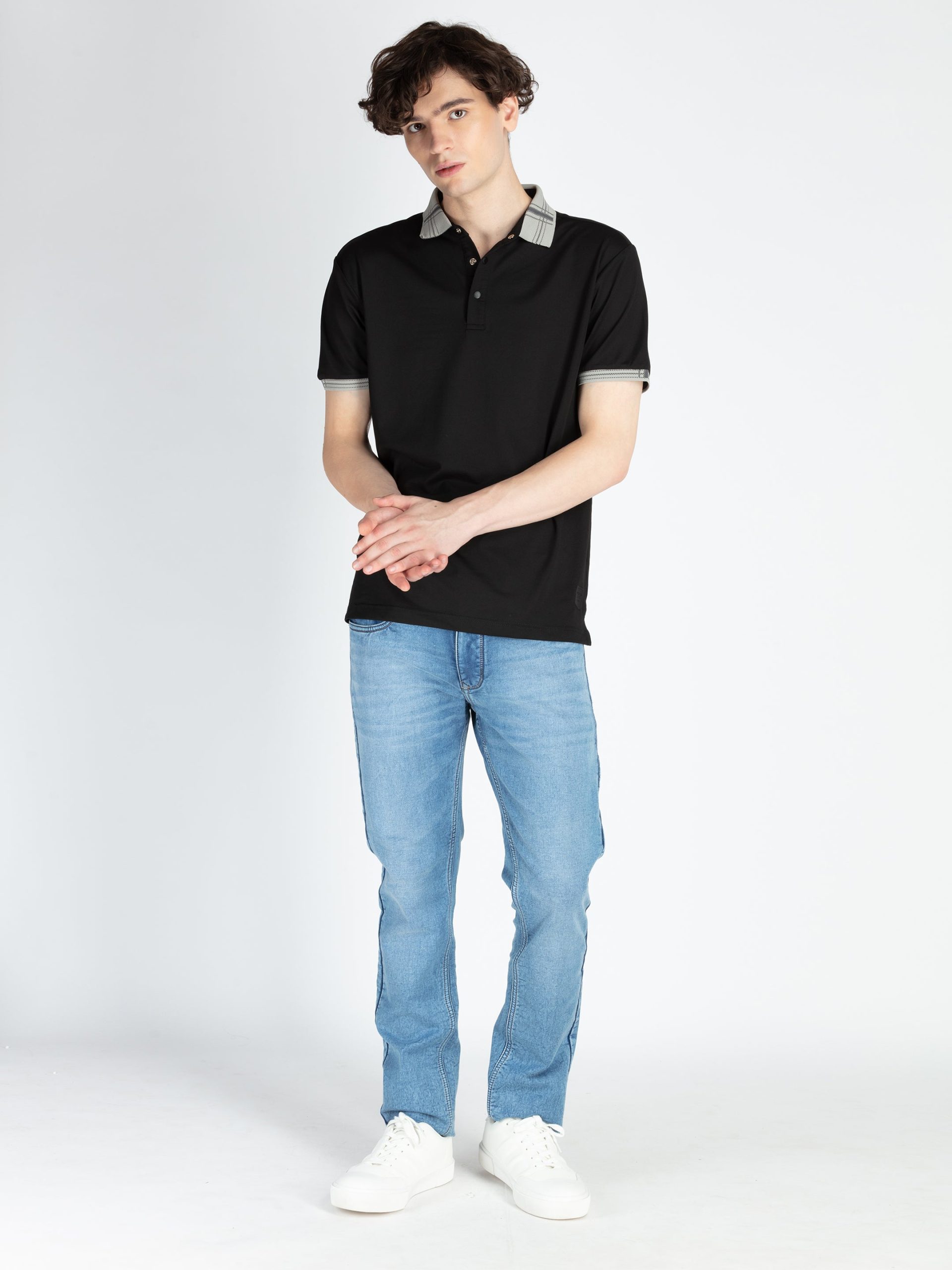 Mens Solid Regular Fit Polo T-Shirt