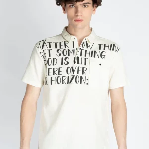 Mens Front Printed Polo T-Shirt