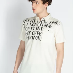 Mens Front Printed Polo T-Shirt