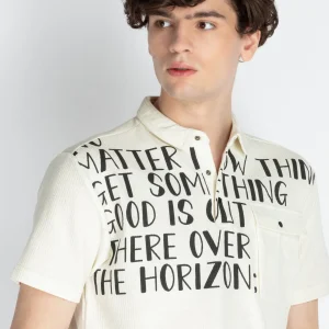 Mens Front Printed Polo T-Shirt