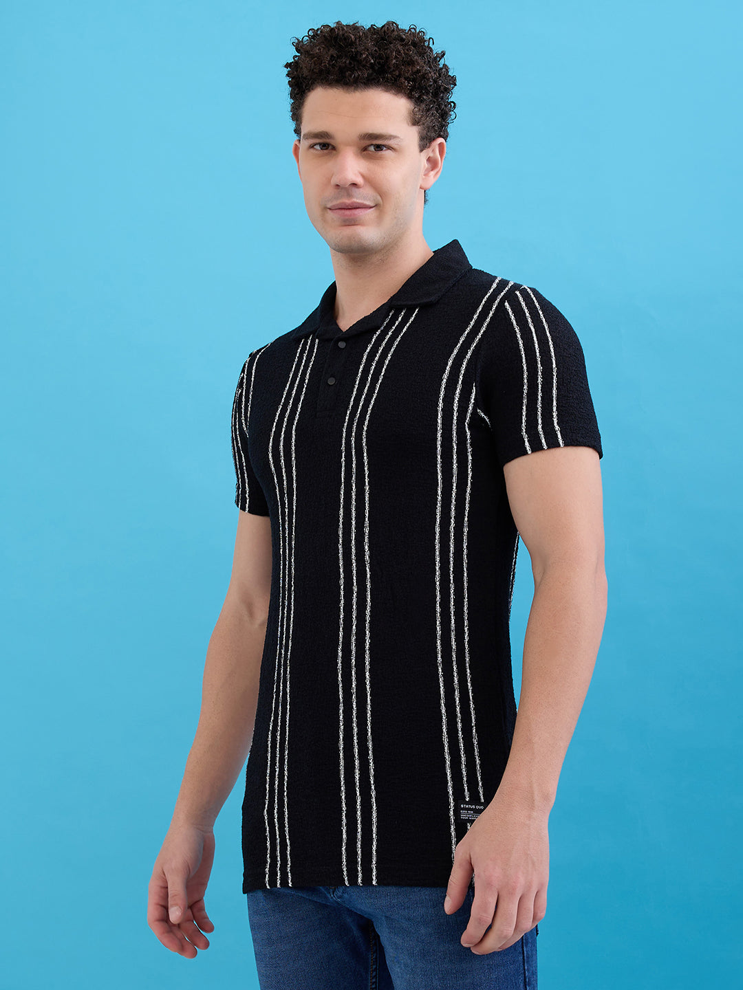 Status Quo Men'S New Basic Solid Slim Fit Polo Tshirt With Tipping Collar