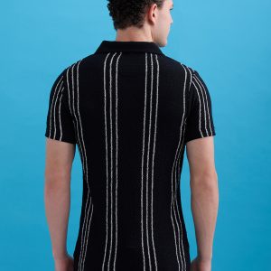 Status Quo Men'S New Basic Solid Slim Fit Polo Tshirt With Tipping Collar
