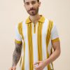 Status Quo Status Quo Men'S Striped Polo Collar Half Sleeves Regular Fit Tshirt