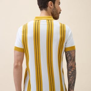 Status Quo Status Quo Men'S Striped Polo Collar Half Sleeves Regular Fit Tshirt