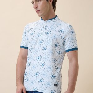Status Quo Men'S Printed Henley Neck Half Sleeves Regular Fit Tshirt