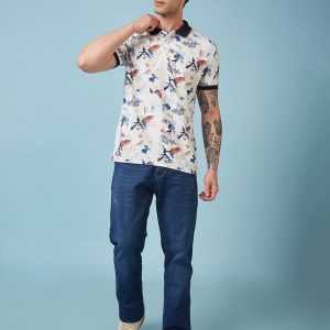 Status Quo Men'S Graphic Printed Polo Collar Short Sleeves Regular Fit Tshirt