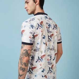 Status Quo Men'S Graphic Printed Polo Collar Short Sleeves Regular Fit Tshirt