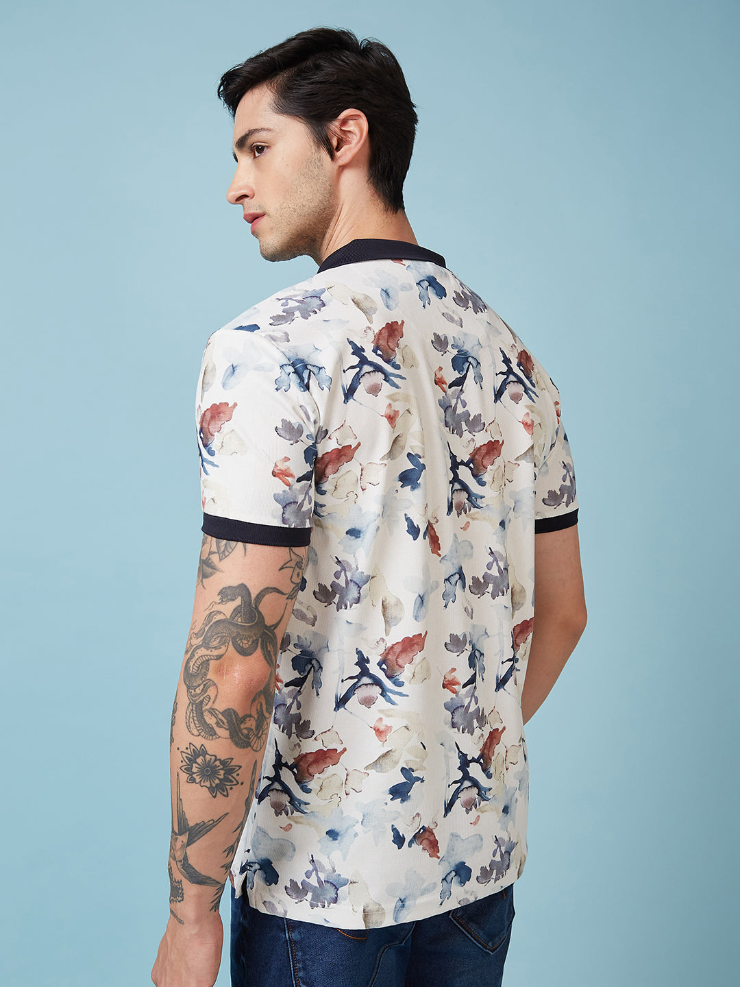 Status Quo Men'S Graphic Printed Polo Collar Short Sleeves Regular Fit Tshirt
