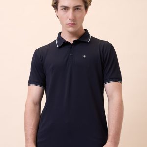 Status Quo Men'S All-Over Solid Polo Collar Half Sleeves Regular Fit Tshirt