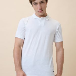 Status Quo Men'S Striped Polo Collar Half Sleeves Regular Fit Tshirt