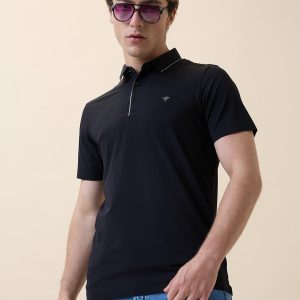 Status Quo Men'S Premium Solid Polo Collar Half Sleeves Regular Fit T-Shirt