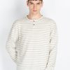 Mens Striped Henley Neck T-Shirt