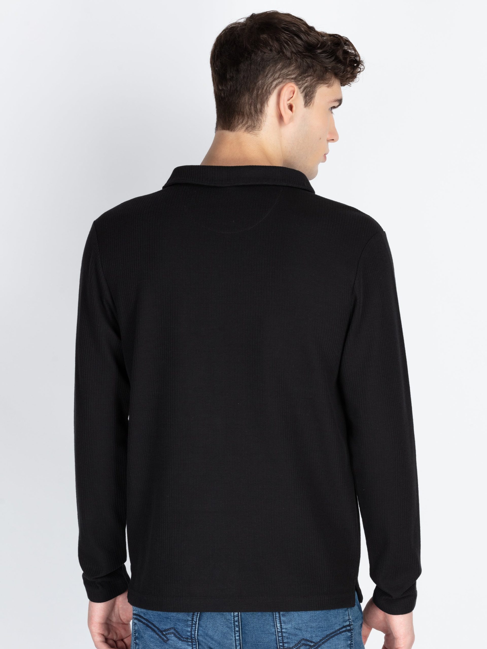 Mens Solid High Neck T-Shirt