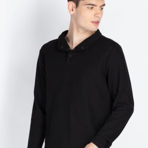 Mens Solid High Neck T-Shirt