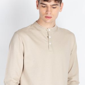 Mens Solid Henley Neck T-Shirt