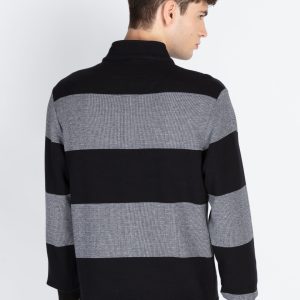 Men'S Striped Knitted Regular Fit Winter Sweatshirt