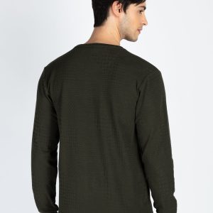Mens Solid Lightweight Round Neck Sweatshirt