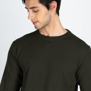 Mens Solid Lightweight Round Neck Sweatshirt