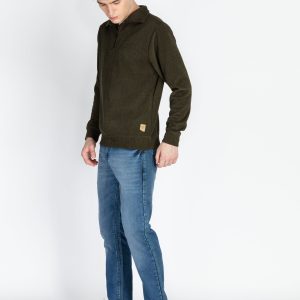 Mens Solid High Neck Lightweight Sweatshirt