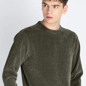 Status Quo Men'S Solid Round Neck Lightweight Sweatshirt