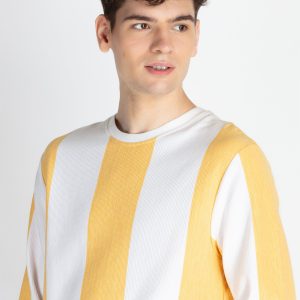 Status Quo Mens Striped Round Neck Lightweight Sweatshirt
