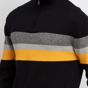 Mens Colourblocked High Neck Sweater