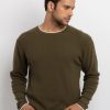Mens Solid Round Neck Sweater