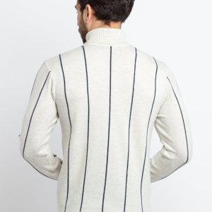 Status Quo Mens Striped High Neck Sweater