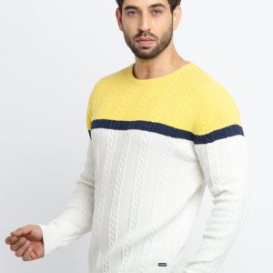 Status Quo Men'S Cable Knit Round Neck Sweater
