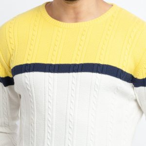 Status Quo Men'S Cable Knit Round Neck Sweater