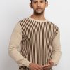 Mens Striped Round Neck Sweater