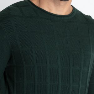 Mens Textured Round Neck Sweater